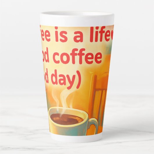 Tasse Latte Le café est une vie (Devant)