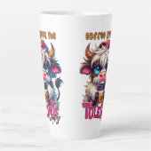 Tasse Latte Le café m'aide à tolérer les idiots  (Devant)