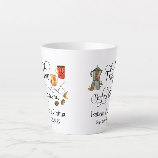 Tasse Latte Le Café Mariage Whimsical Mélange Parfait (Devant)