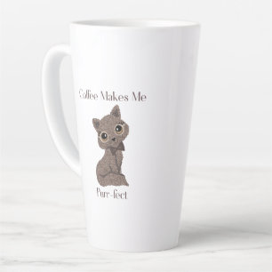 Tasse Latte Le café me rend purr-fait- Grain de café-Chat-