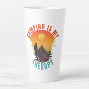 Tasse Latte Le camping est mon cadeau de vacances en plein air