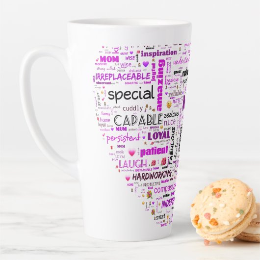 Tasse Latte Le coeur de maman (En situation)