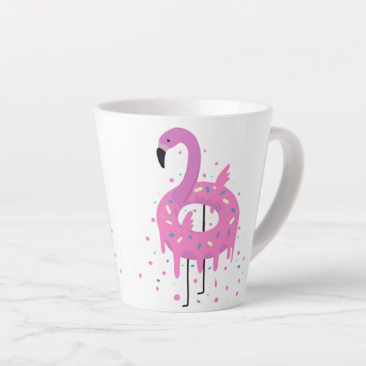 Tasse Latte Le Flamant rose de Donut amusant (Angle droit)