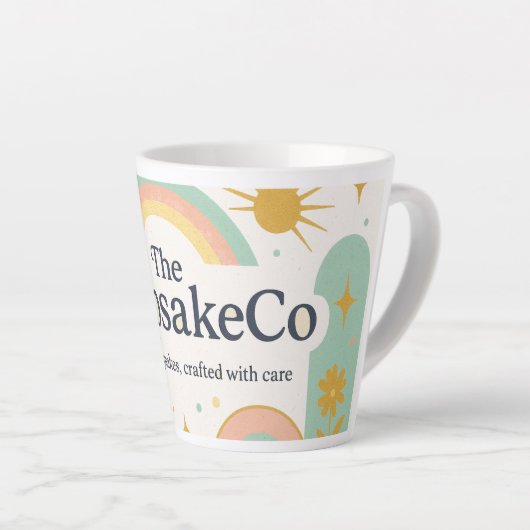 Tasse Latte Le logo de Keepsaké Co. (Angle droit)