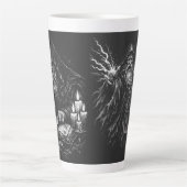 Tasse Latte Le Magicien Étudiant le Grimoire — par BurnsInHell (Devant)