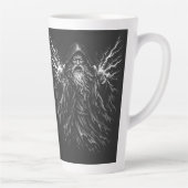 Tasse Latte Le Magicien Étudiant le Grimoire — par BurnsInHell (Droite)