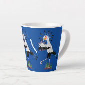 Tasse Latte Le mignon secrétaire oiseau écrire des notes dessi (Angle droit)