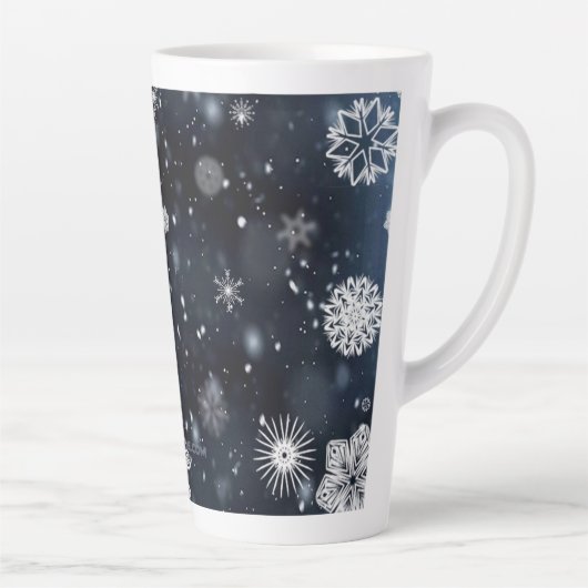 Tasse Latte Le Noël de SlipperyJoe, hiver magique paisible à (Droite)