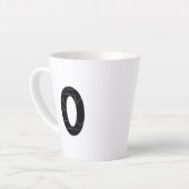 Tasse Latte Le nombre zéro (0) en noir (Angle gauche)