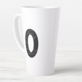 Tasse Latte Le nombre zéro (0) en noir (Angle gauche)