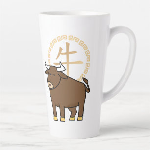 Tasse Latte Le Nouvel An lunaire chinois Le boeuf porte-bonheu