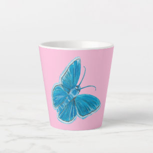 Tasse Latte Le papillon bleu de mignonne Chapman