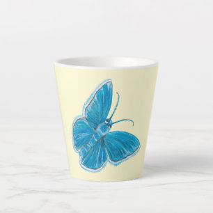 Tasse Latte Le papillon bleu de mignonne Chapman