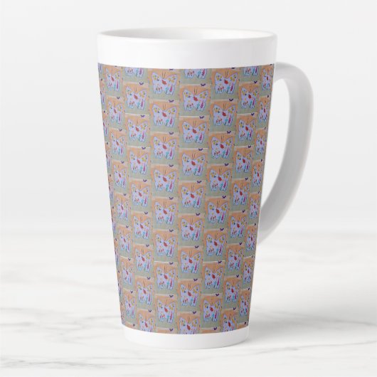 Tasse Latte Le rêve papillon (Angle droit)