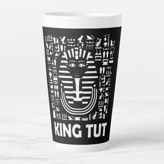 Tasse Latte Le roi tut pharaon égyptien Hiéroglyphe Alphabet (Devant)