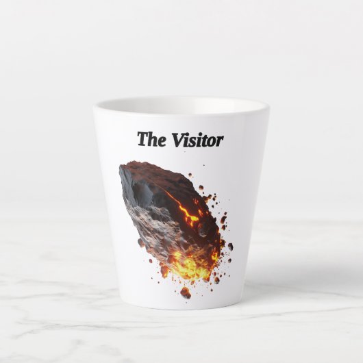 Tasse Latte "Le visiteur," Roche spatiale de l'espace extra-at (Devant)