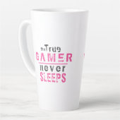Tasse Latte Le vrai joueur ne dort jamais gamer rose (Angle gauche)