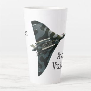 Tasse Latte Le Vulcan Avro en vol, nom personnalisé grand