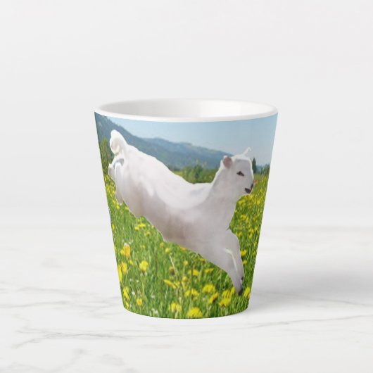 Tasse Latte Leaping Lambs Easter (Devant)
