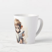 Tasse Latte Lecteur Singe Bébé (Angle droit)