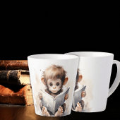 Tasse Latte Lecteur Singe Bébé