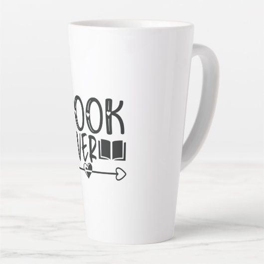Tasse Latte Lecture Art Book Lover (Angle droit)