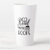 Tasse Latte Lecture Art Lire plus Livres (Devant)