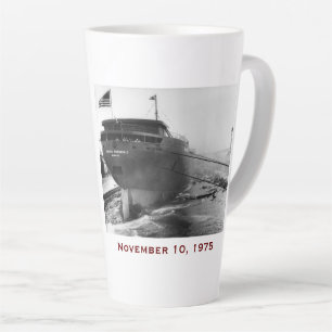 Tasse Latte L'Edmund Fitzgerald avec noms d'équipage