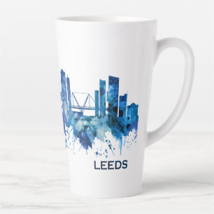 Tasse Latte Leeds England Skyline Blue