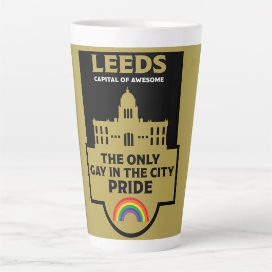 Tasse Latte Leeds Gay pride - Leeds England LGBT - (Devant)