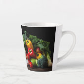 Tasse Latte Légumes frais monogrammes personnalisés (Droite)
