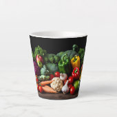 Tasse Latte Légumes frais monogrammes personnalisés (Devant)