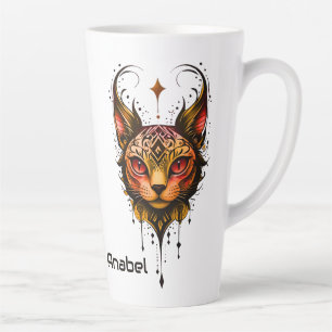 Tasse Latte L'élégance décorative : Un portrait d'un chat