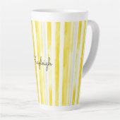 Tasse Latte Lemon Yellow Stripes  (Angle droit)