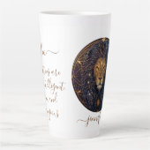 Tasse Latte Leo zodiac or et noir (Devant)