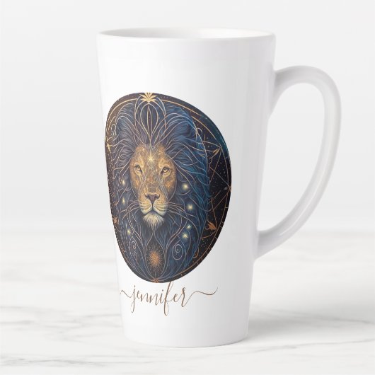 Tasse Latte Leo zodiac or et noir (Droite)