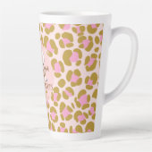 Tasse Latte Leopard Brown rose beige Personnalisé (Droite)