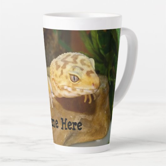 Tasse Latte Leopard personnalisé Gecko Lizard (Angle droit)
