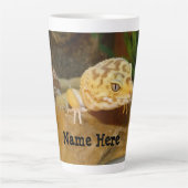 Tasse Latte Leopard personnalisé Gecko Lizard (Devant)