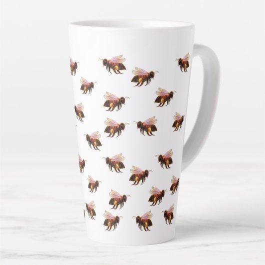 Tasse Latte Les abeilles du miel volent (Angle droit)