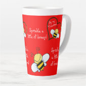 Tasse Latte Les Abeilles mignonnes Soyez Mon Valentin Rouge (Angle droit)
