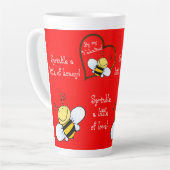 Tasse Latte Les Abeilles mignonnes Soyez Mon Valentin Rouge (Angle gauche)