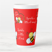 Tasse Latte Les Abeilles mignonnes Soyez Mon Valentin Rouge (Devant)