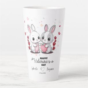 Tasse Latte Les amateurs de lapin en caricature adorent les co