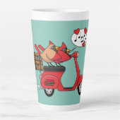 Tasse Latte Les amoureux du Cardinal Rouge sur Scooter (Devant)