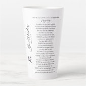 Tasse Latte Les Béatitudes Matthieu 5:2-12 Écriture biblique (Devant)
