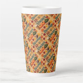 Tasse Latte Les Bénédictions Abondent Toujours Design Automne (Devant)