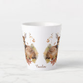 Tasse Latte Les cerfs Fawn en Feuilles d'automne (Devant)