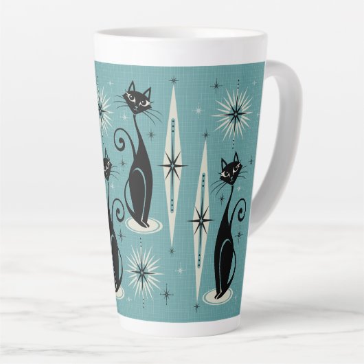 Tasse Latte Les chats atomiques rétro-américains du milieu du (Angle droit)