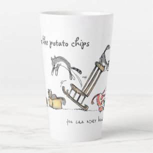Tasse Latte Les chats sont comme des chips /Personnalisé Funny